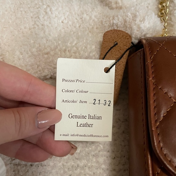 NWT I Medici Firenze Italian‎ Leather Quilted Purse in Rich Chocolate - Picture 14 of 14